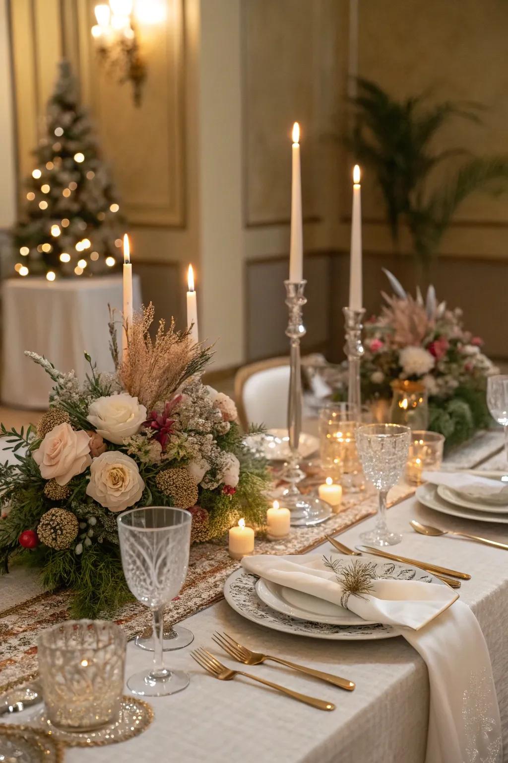 Create an inviting atmosphere with a festive tablescape.