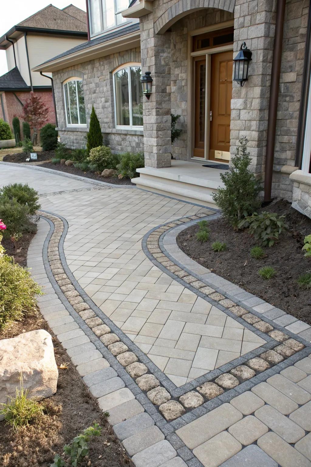 Ornamental borders highlight this stylish entryway.
