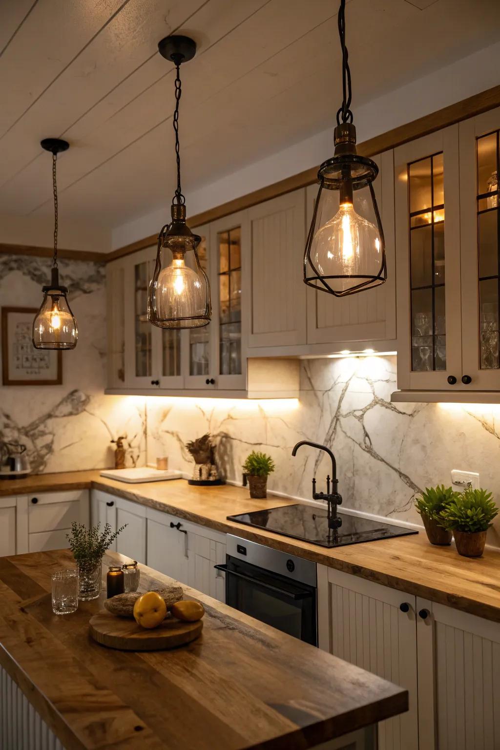 Imaginative lighting options can significantly enhance your kitchen’s mood.