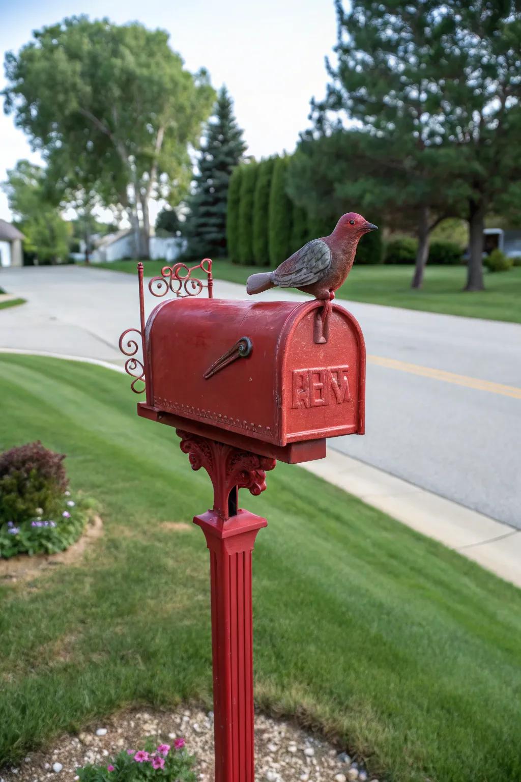 A decorative topper adds a personal touch to your mailbox.