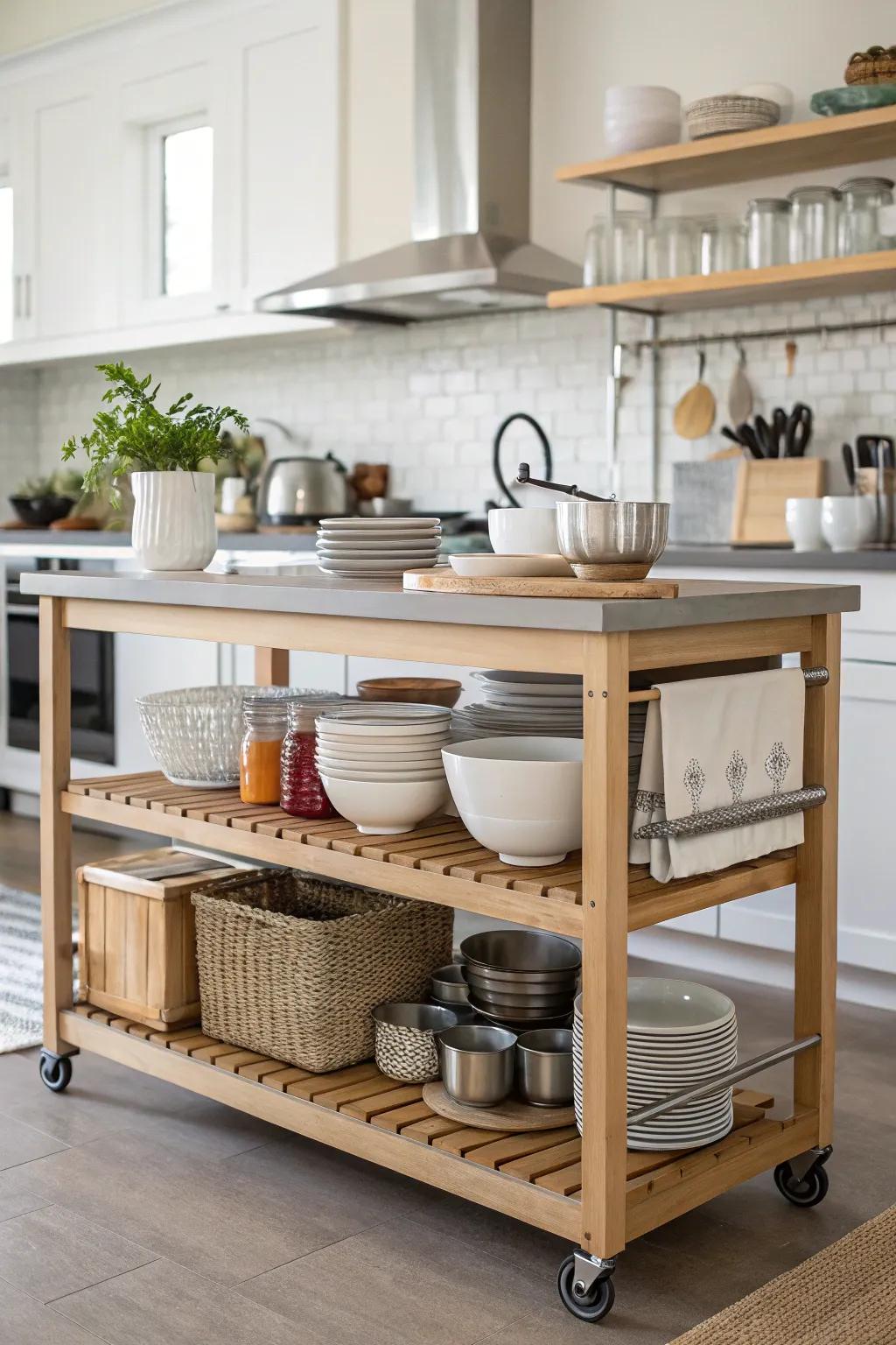 Open shelves for a stylish display