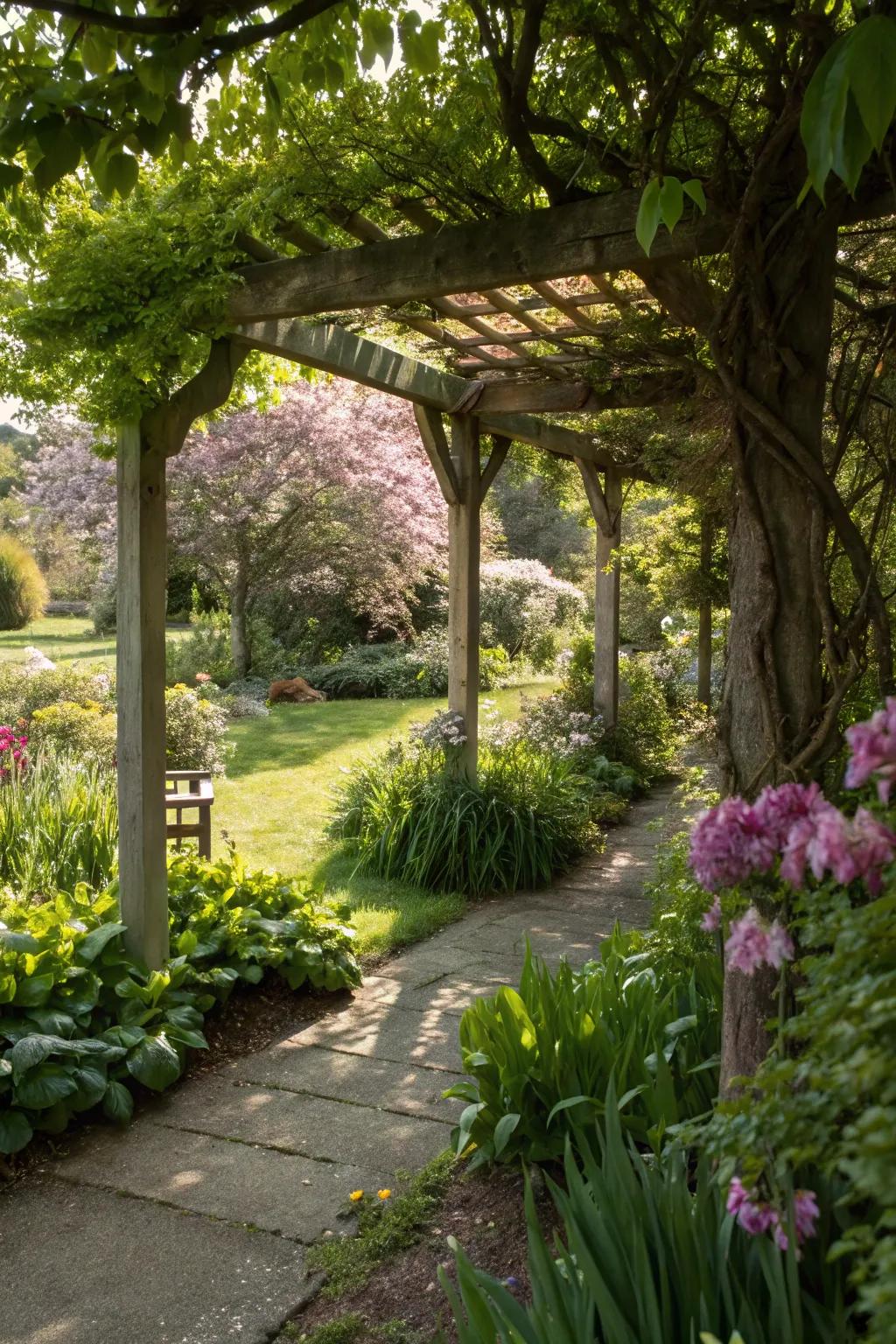 A shaded retreat provides a cool place for pets to relax.