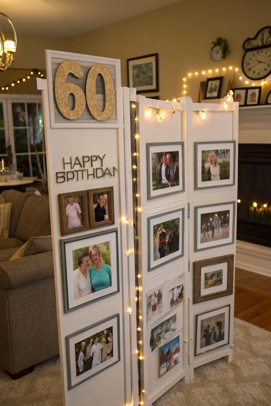 Walk down memory lane with a photo display.