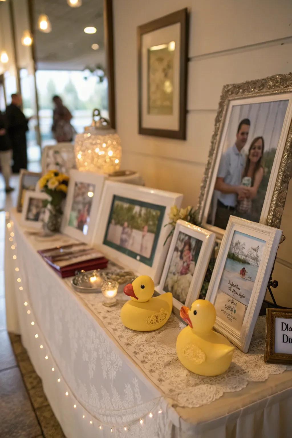 A heartwarming memory display with photos.
