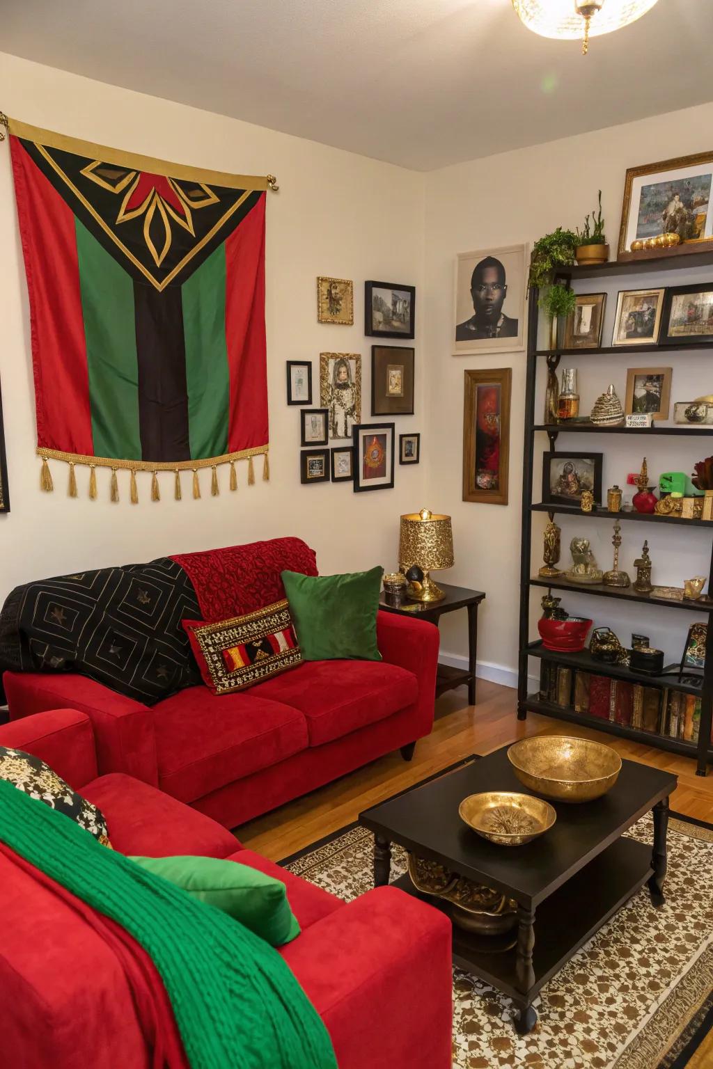 Decor infused with symbolic colors creates a rich atmosphere.