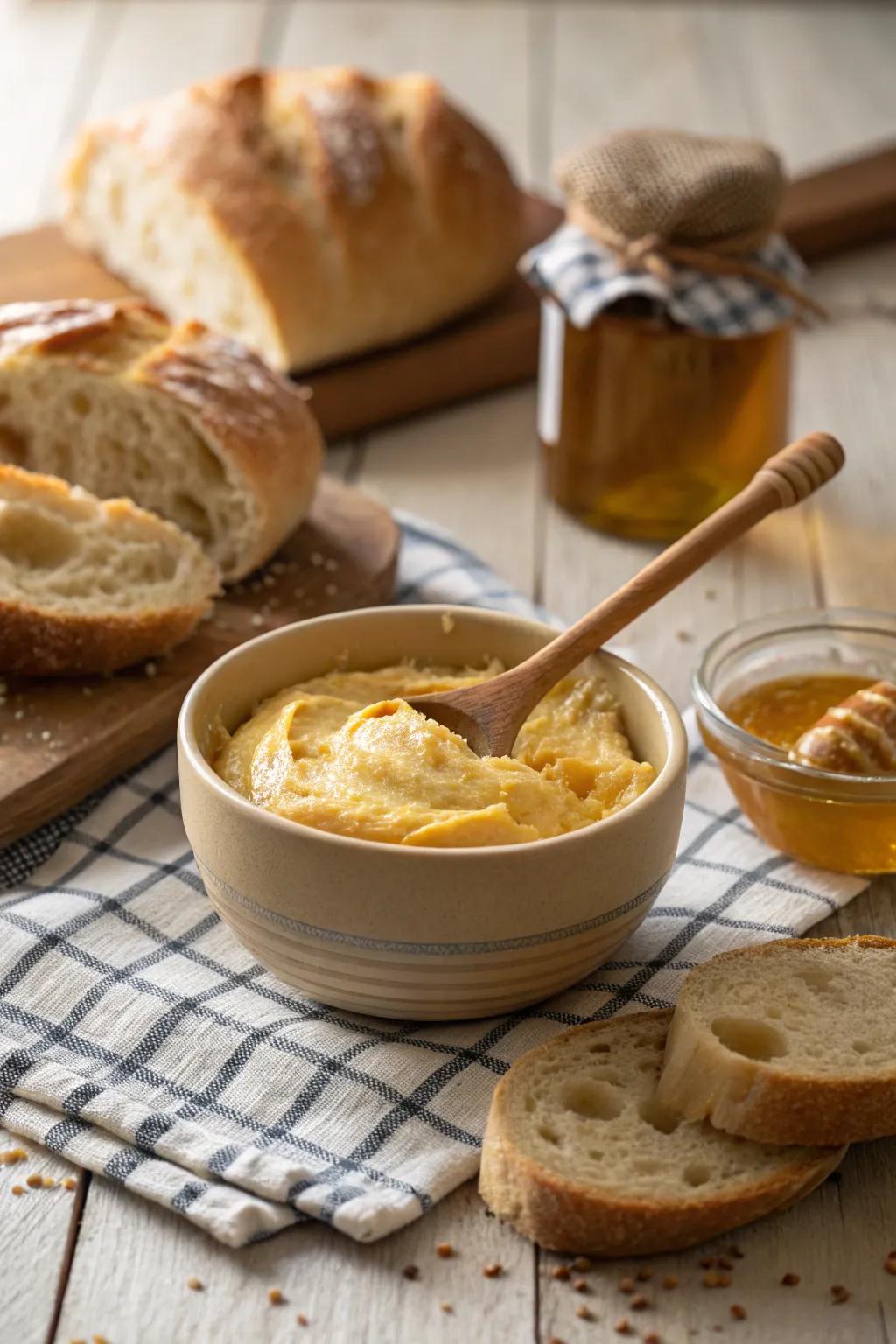 Delicious honey butter spread for a hint of sweetness.