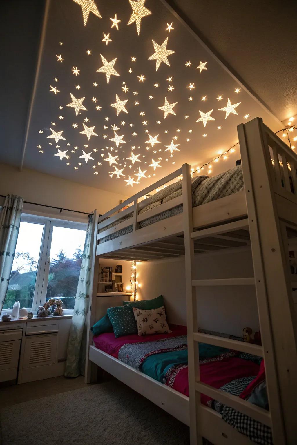 A starry ceiling brings whimsy and magic.