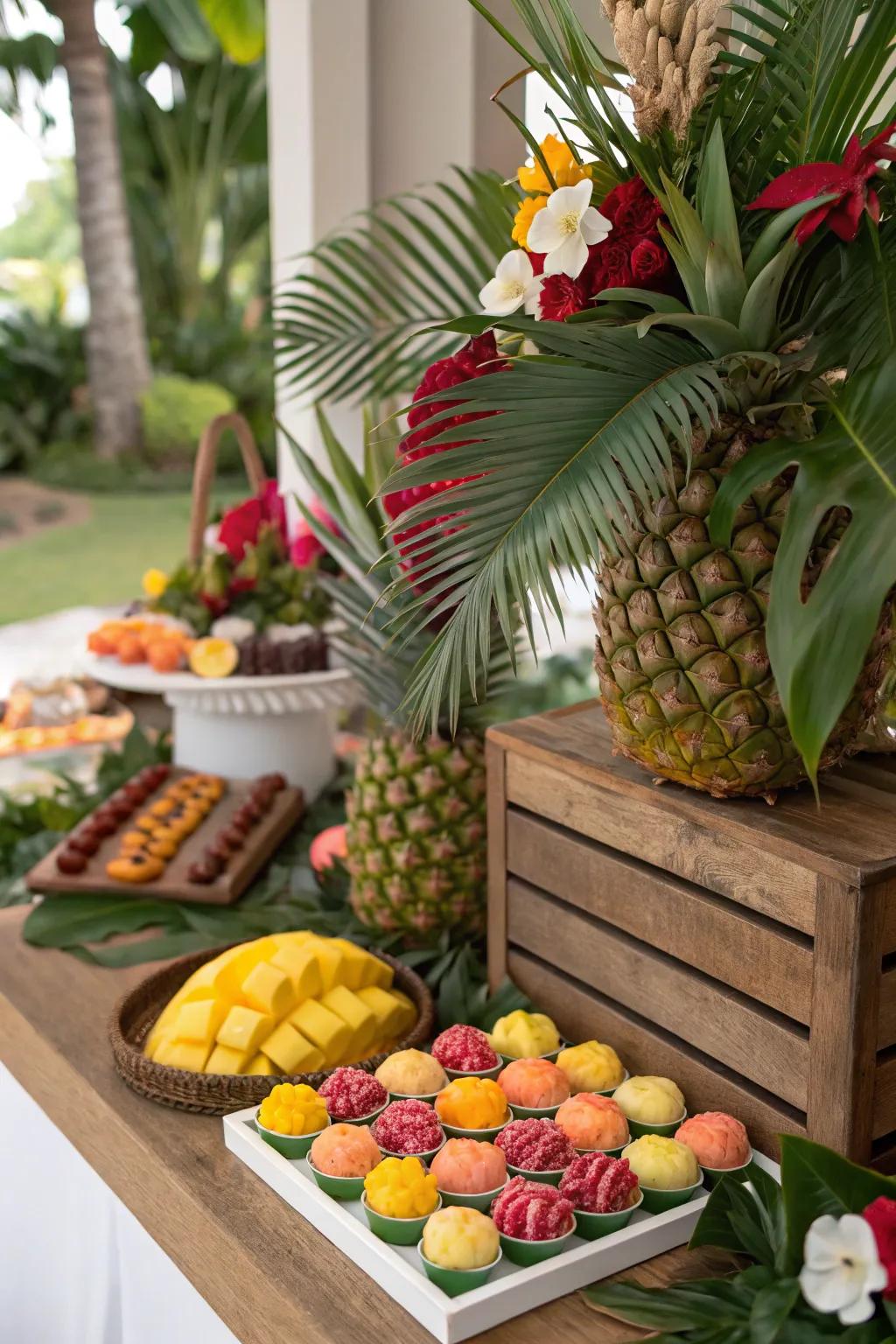 A tropical candy bar that radiates the warmth and vibrancy of a beach getaway.