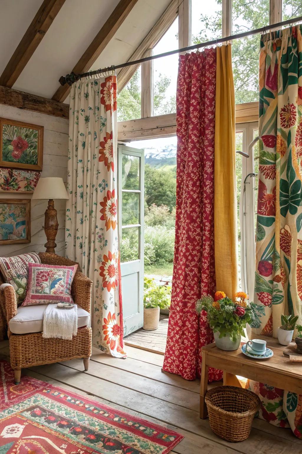 Daring designs bring a vibrant and dynamic energy to cottage settings.