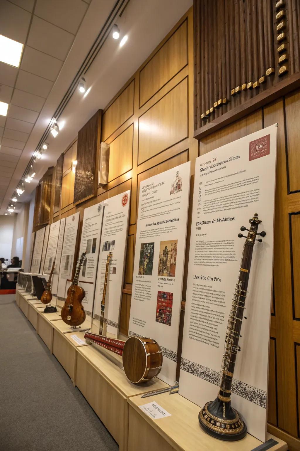 Musical instruments posters add rhythm to decor.