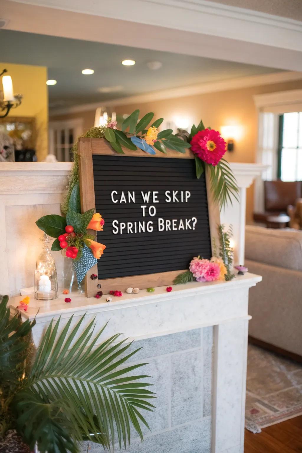 Daydream about spring break with this playful quote.