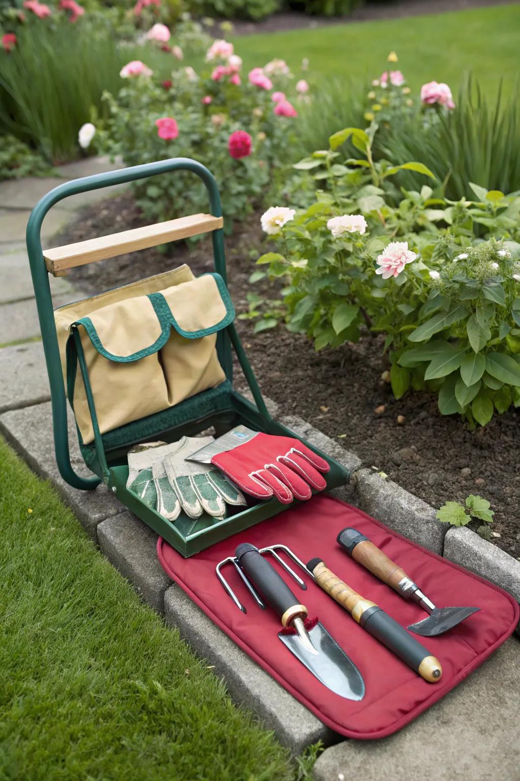 Garden in comfort with a supportive kneeler.