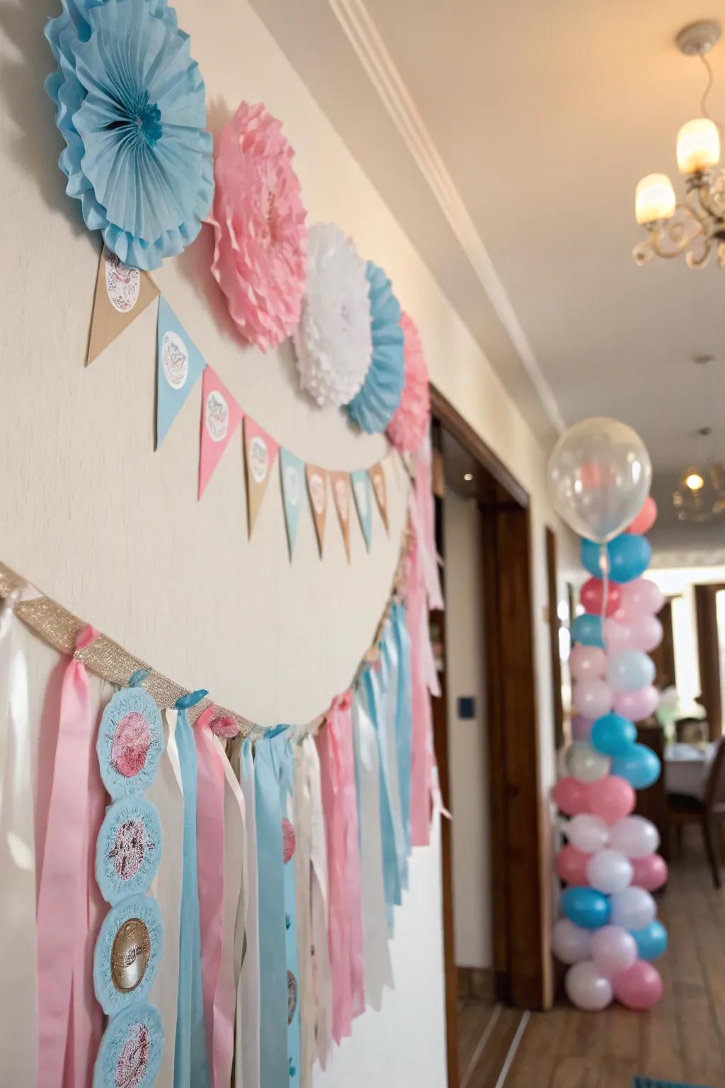A delightful handcrafted garland imbuing a personalized feel to the event's ambiance.