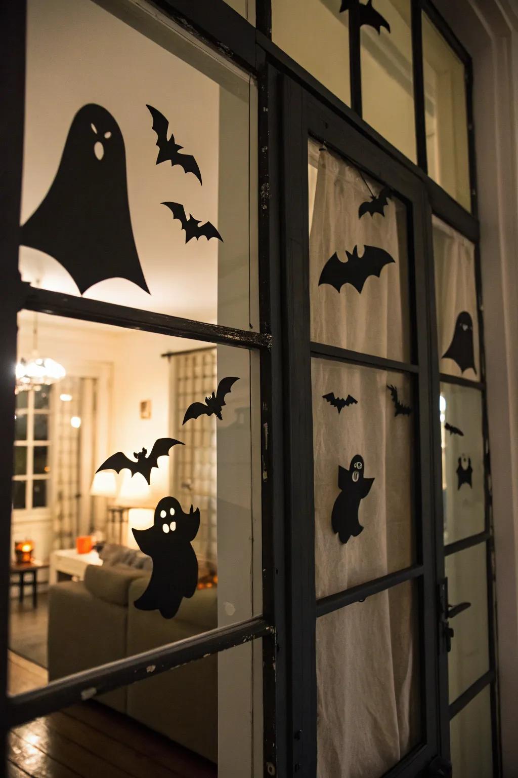 Surprise your guests with ghostly window silhouettes.