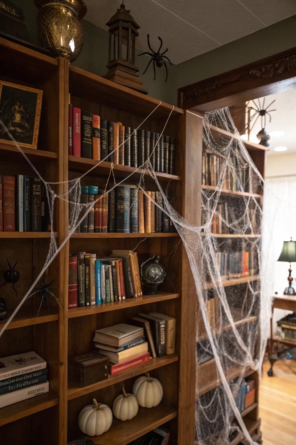 Cobwebs add an eerie ambiance.