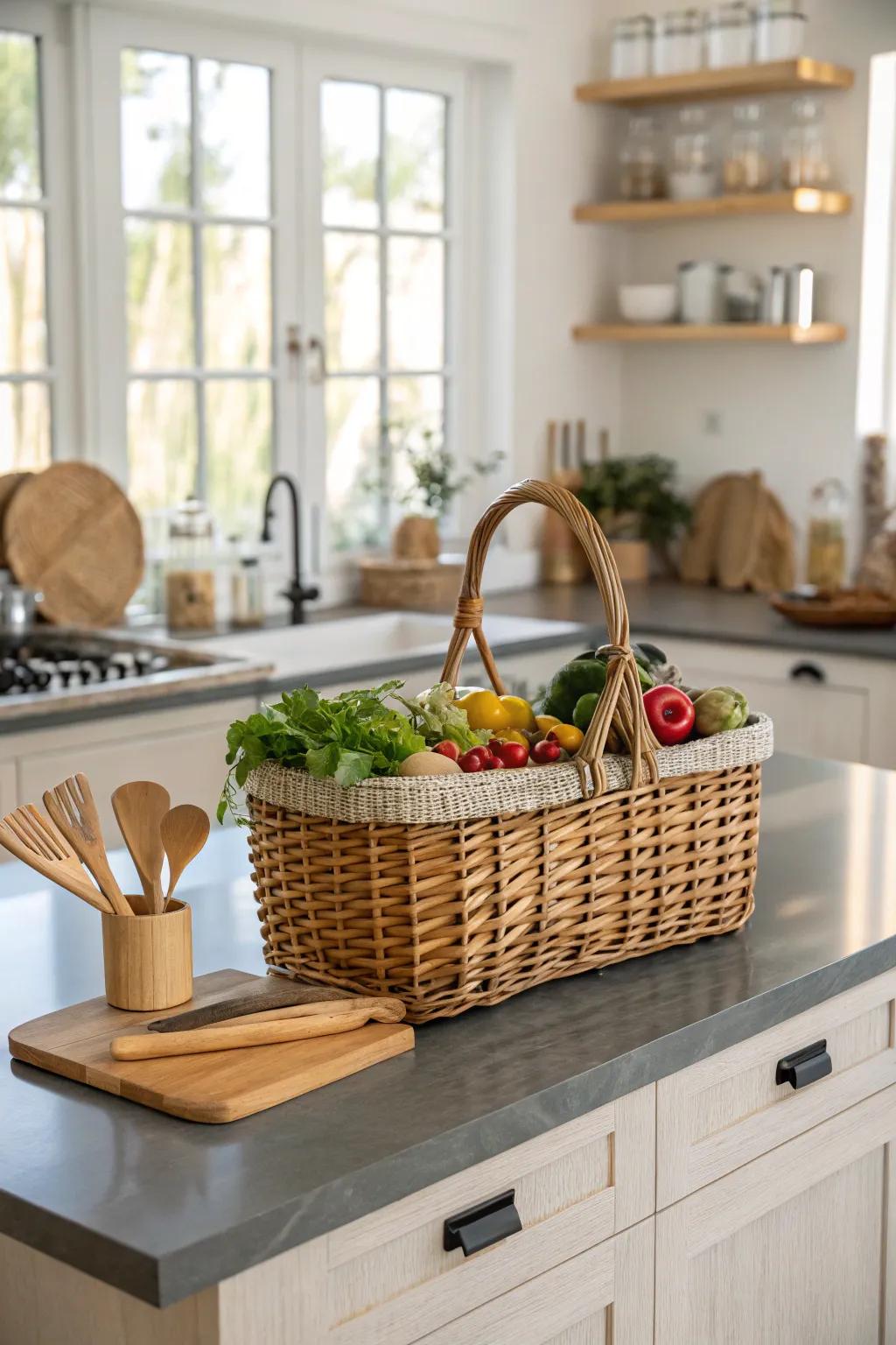 Natural textures add warmth and character to the kitchen.