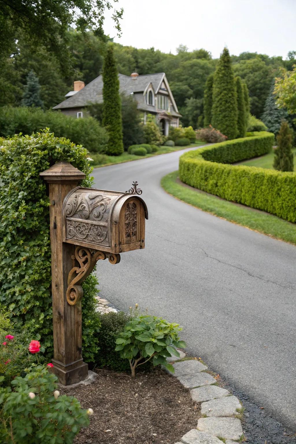 A coordinated mailbox adds a touch of charm and coherence.
