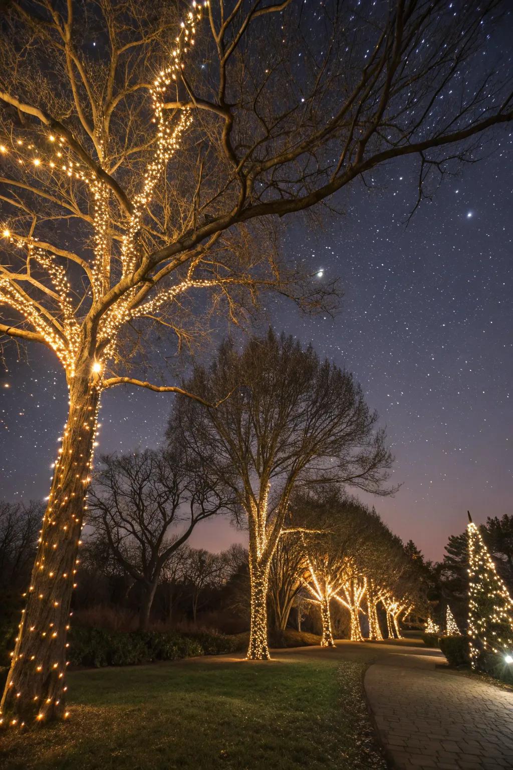 Enchant your garden with fairy-lit trees.