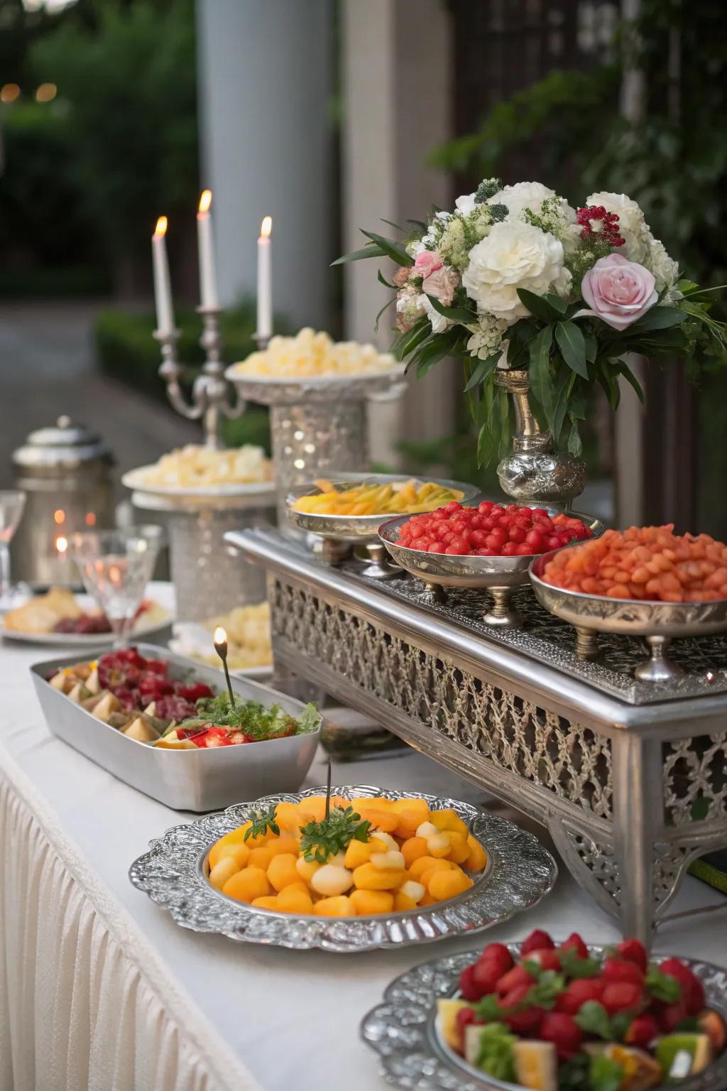 A decorative buffet is both practical and visually appealing.