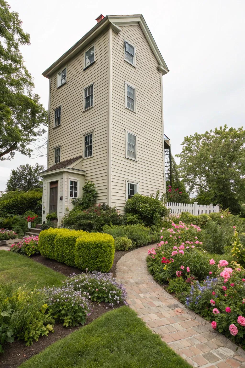 Vertical siding enhances the height of any structure.