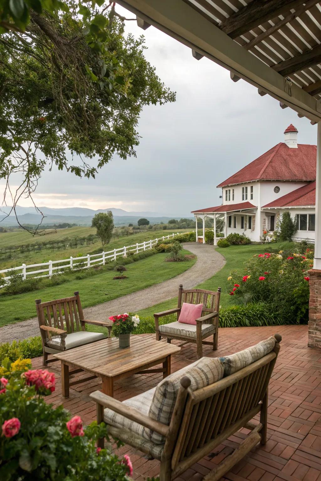 A cozy outdoor living space perfect for relaxation.