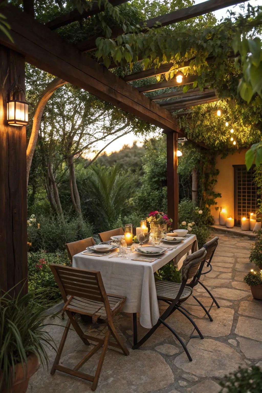 An open-air feasting spot brings festive meals outdoors.