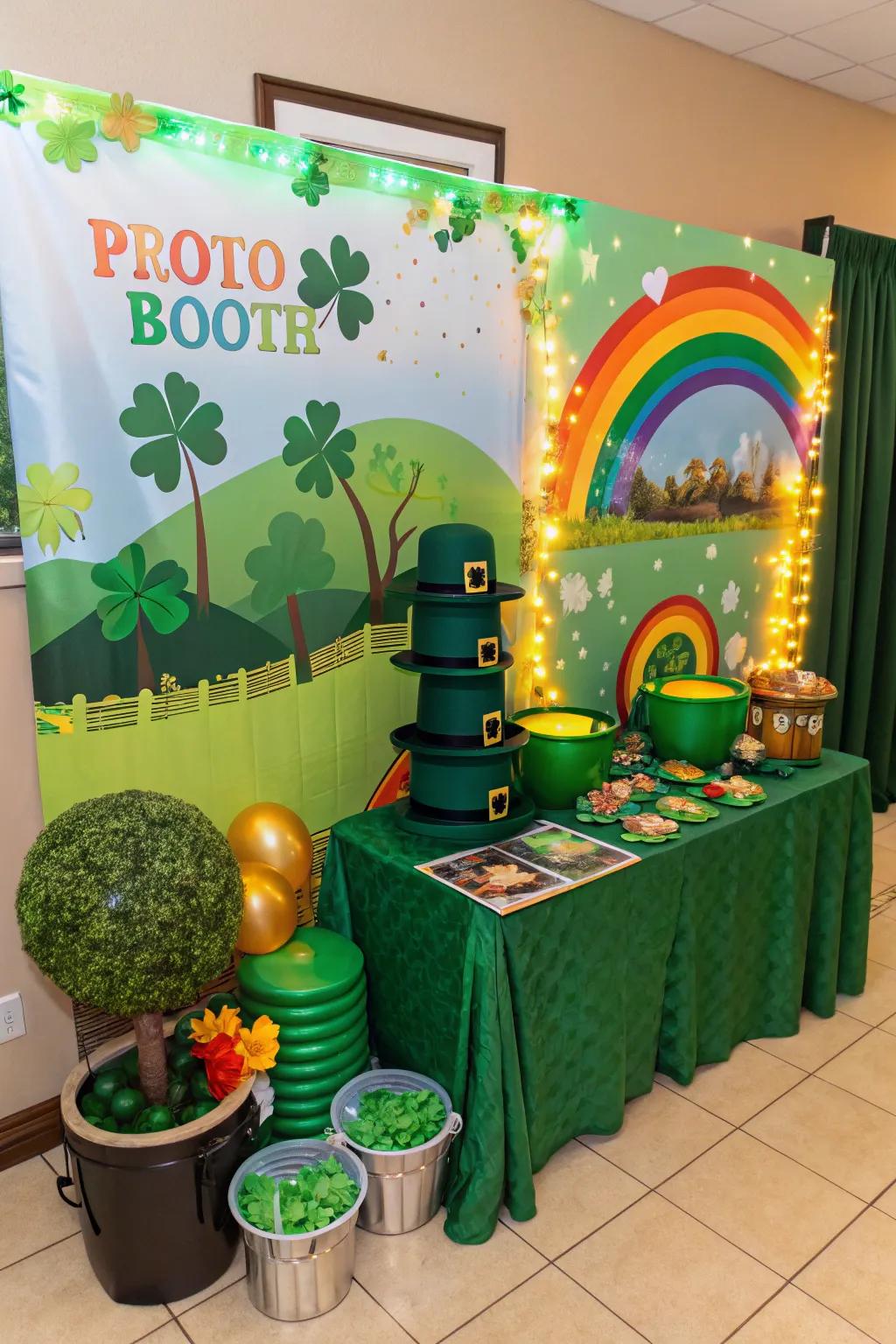 Capture the fun with a leprechaun-themed photo booth.