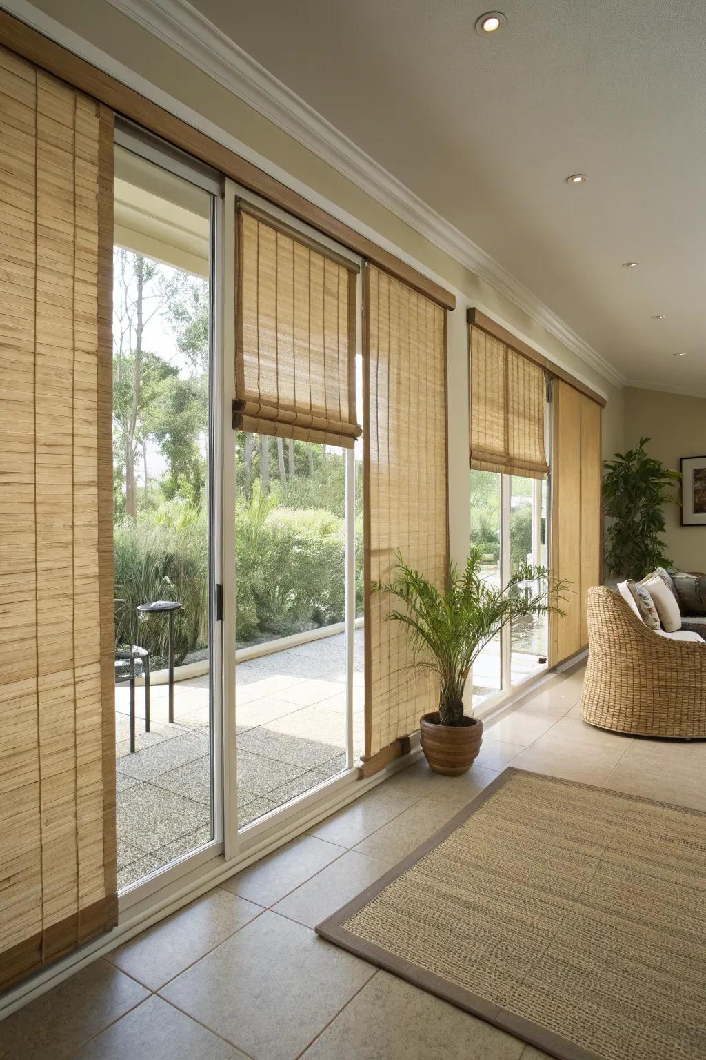 Bamboo blinds providing an organic and warm touch