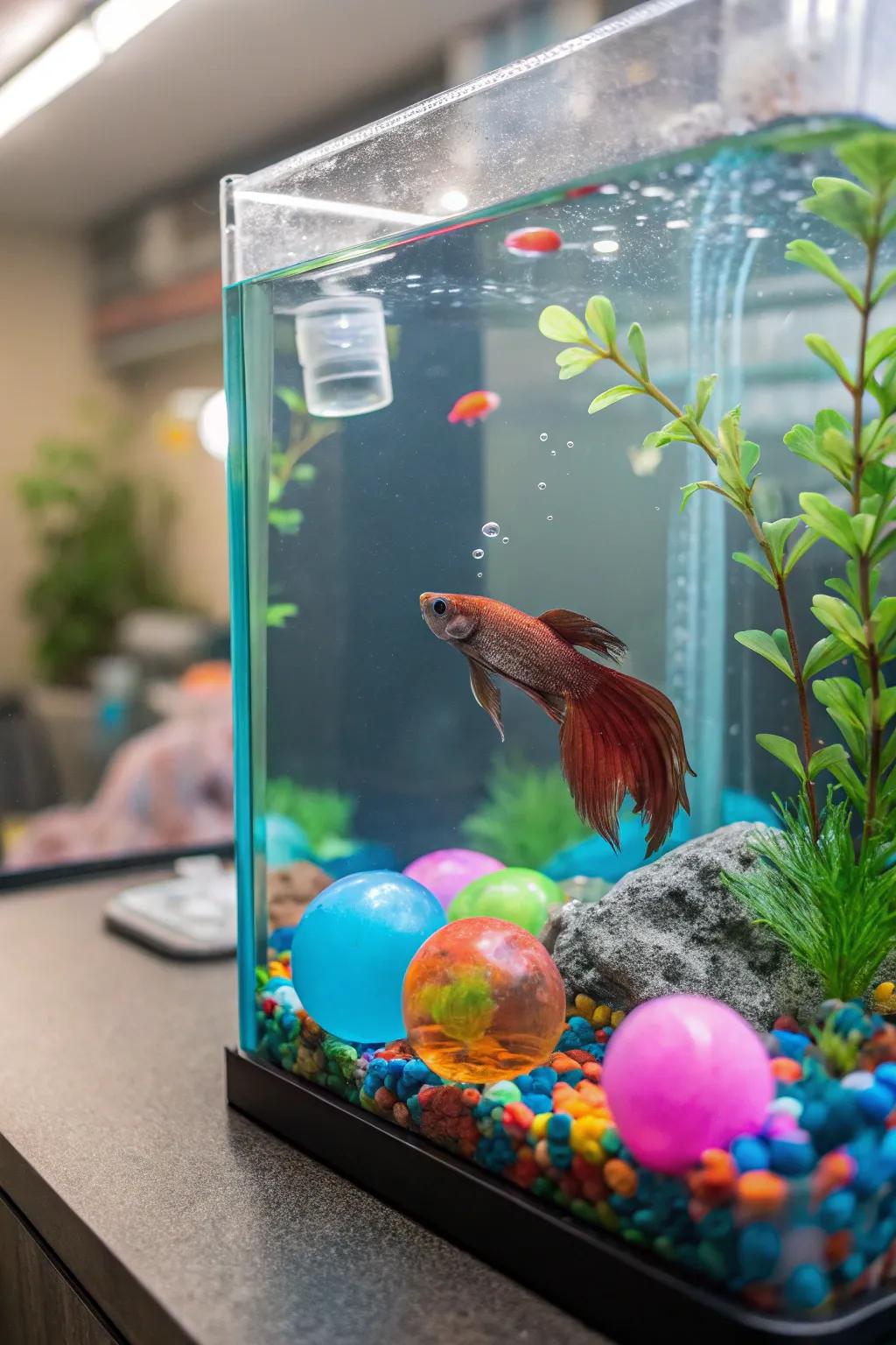 Interactive amusements keep your betta engaged and curious.
