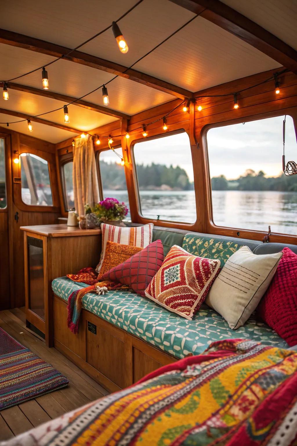 A splash of color can really brighten up the mood in a cabin.