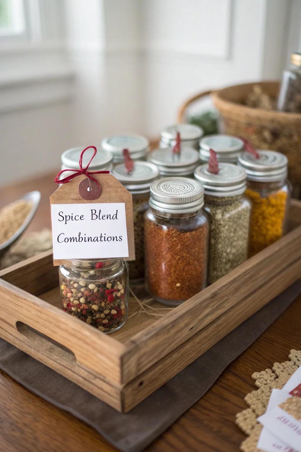 A variety of holiday spice mixes for festive cooking