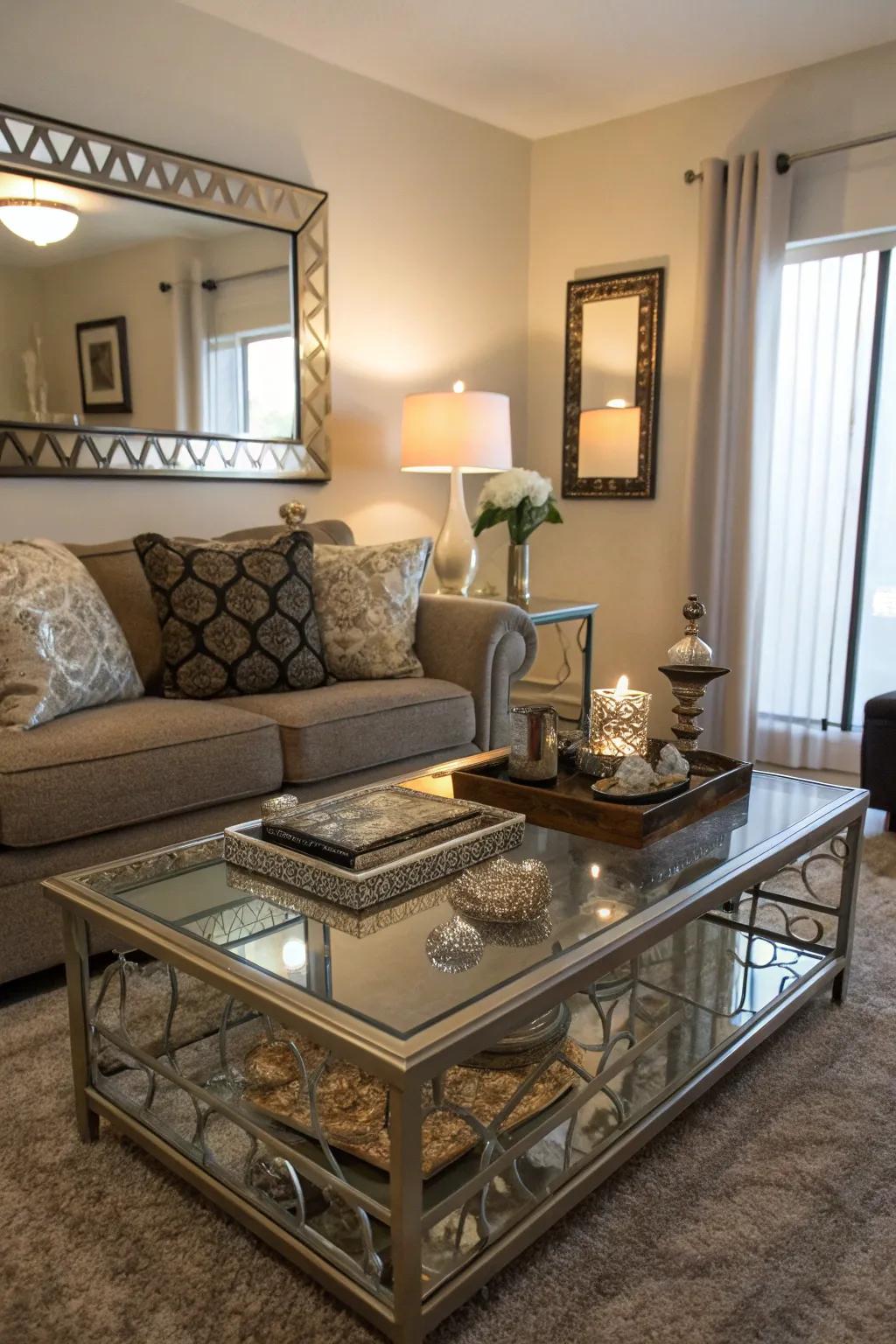 Reflective surfaces can make a room feel larger and more open.