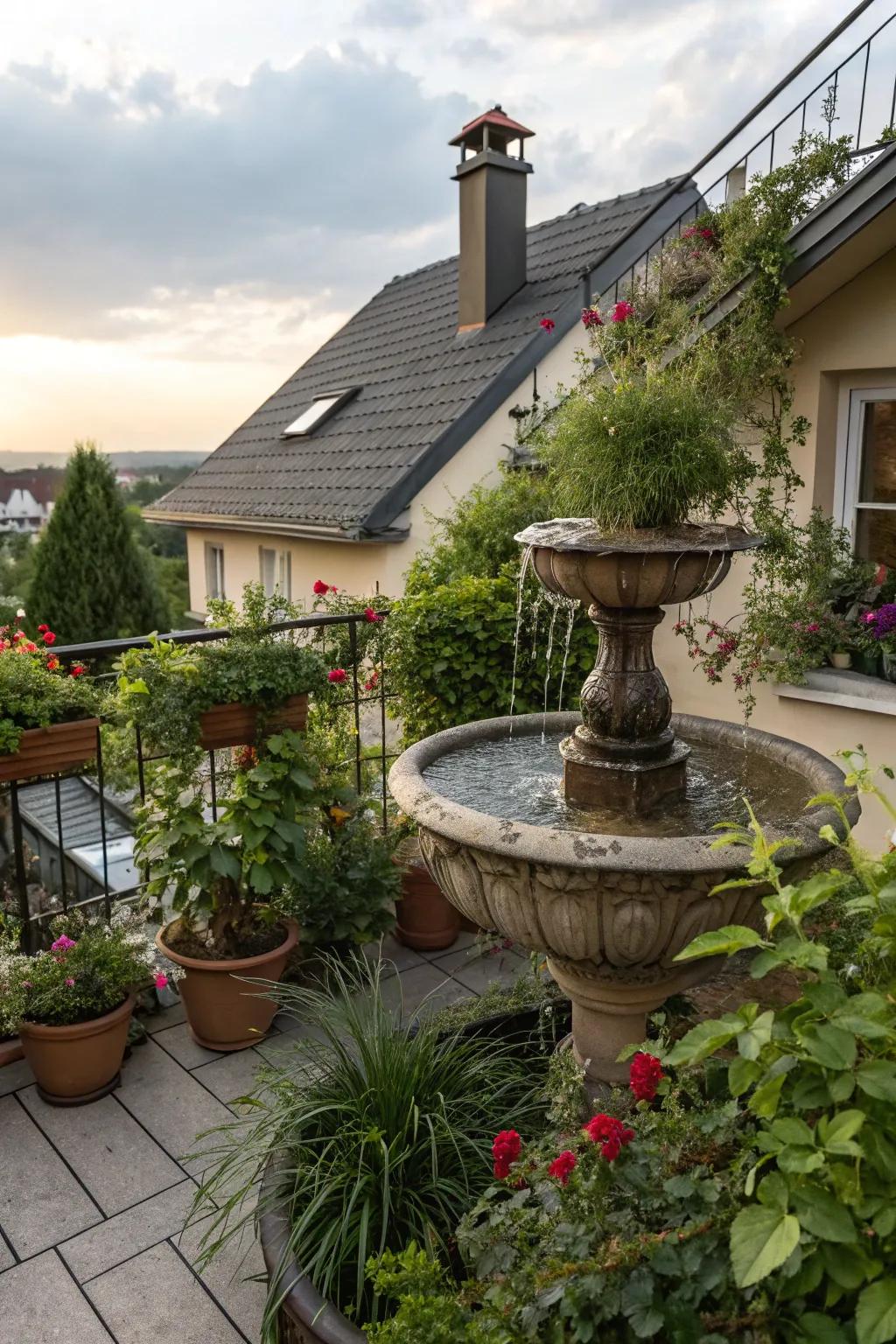 A water feature imbues your space with serenity.
