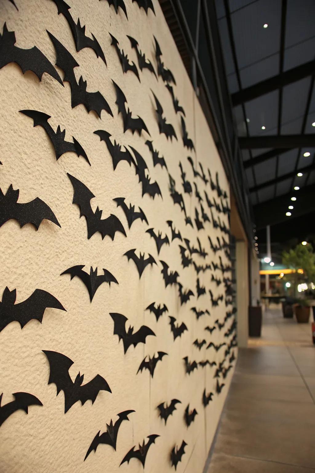 Bring your walls to life with a dramatic bat swarm.