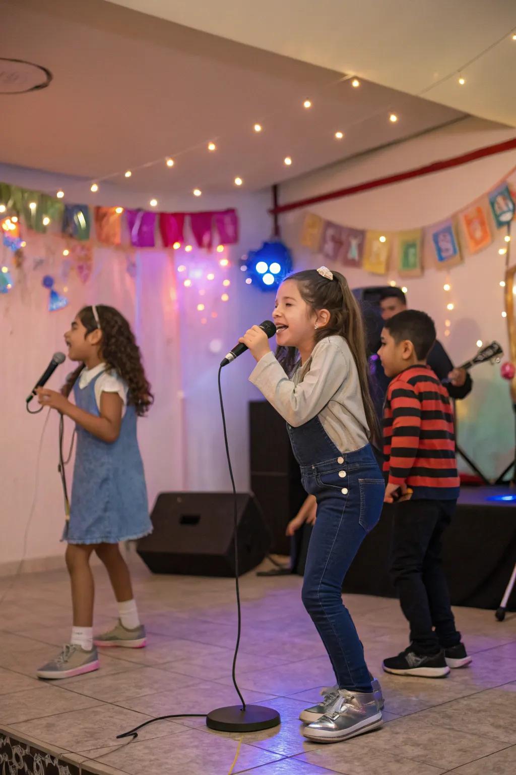 A cheerful karaoke and dance-off for kids that love to sing and dance.