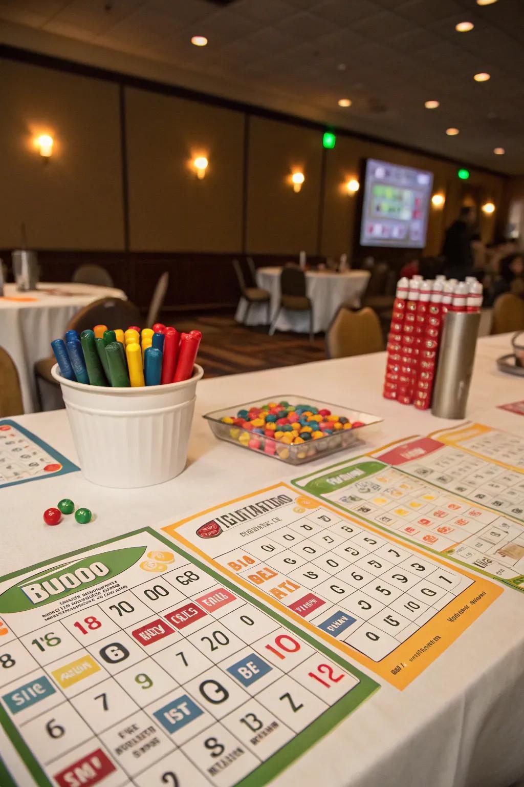 Football bingo keeps everyone engaged.