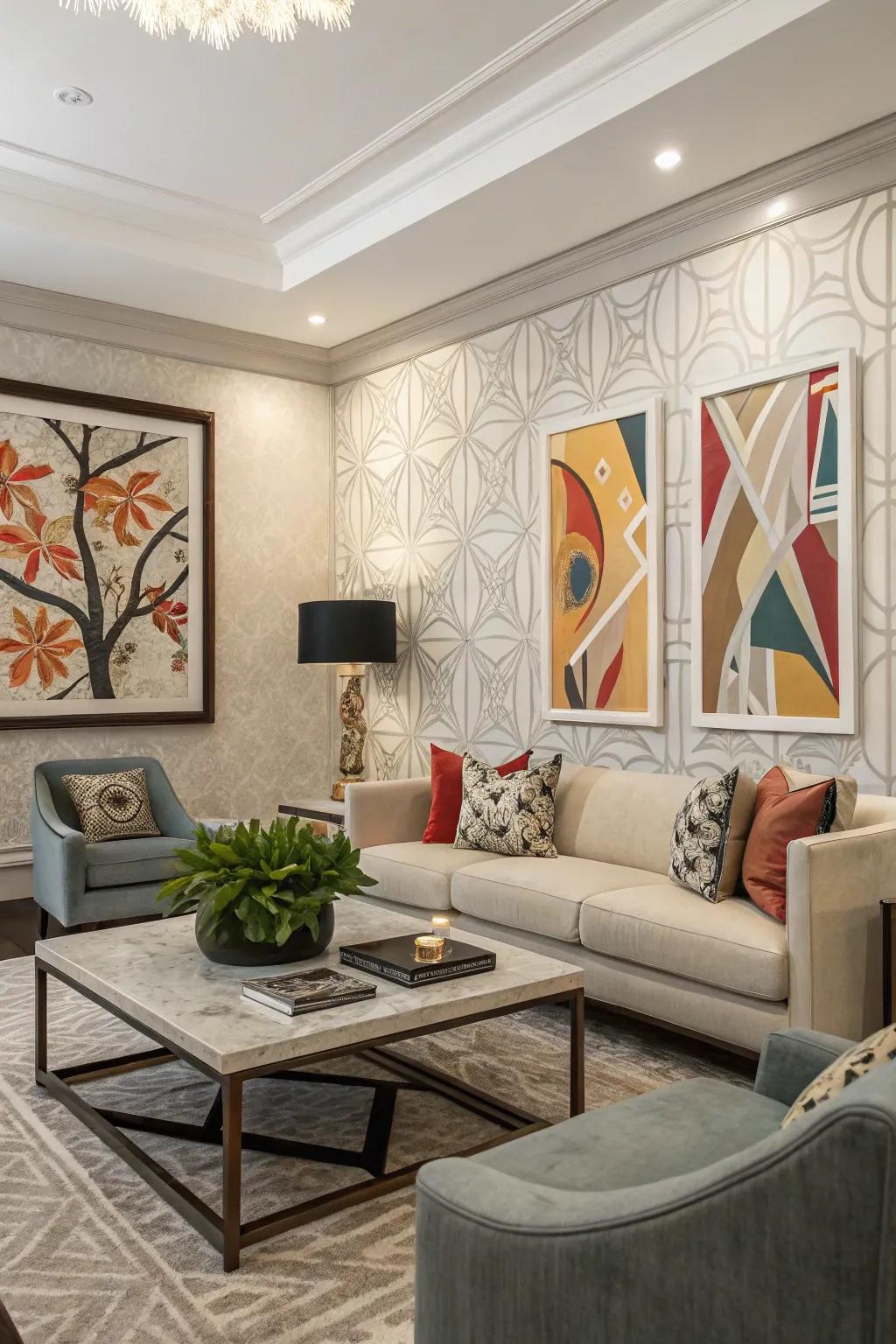 Abstract wallpaper offers a dynamic aesthetic.