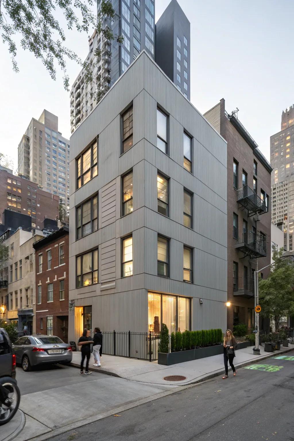 A grey fade creates a dynamic and eye-catching facade.
