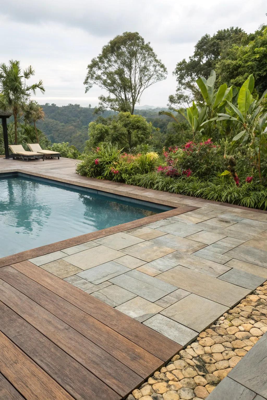 Make it interesting with different stuff on your pool deck.
