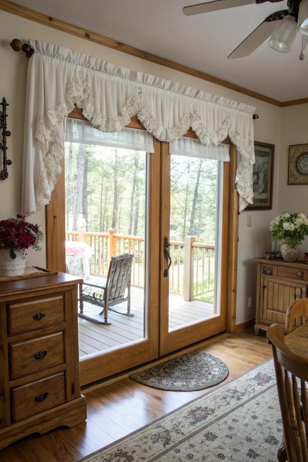 Ruffled valances bring a romantic and whimsical touch.