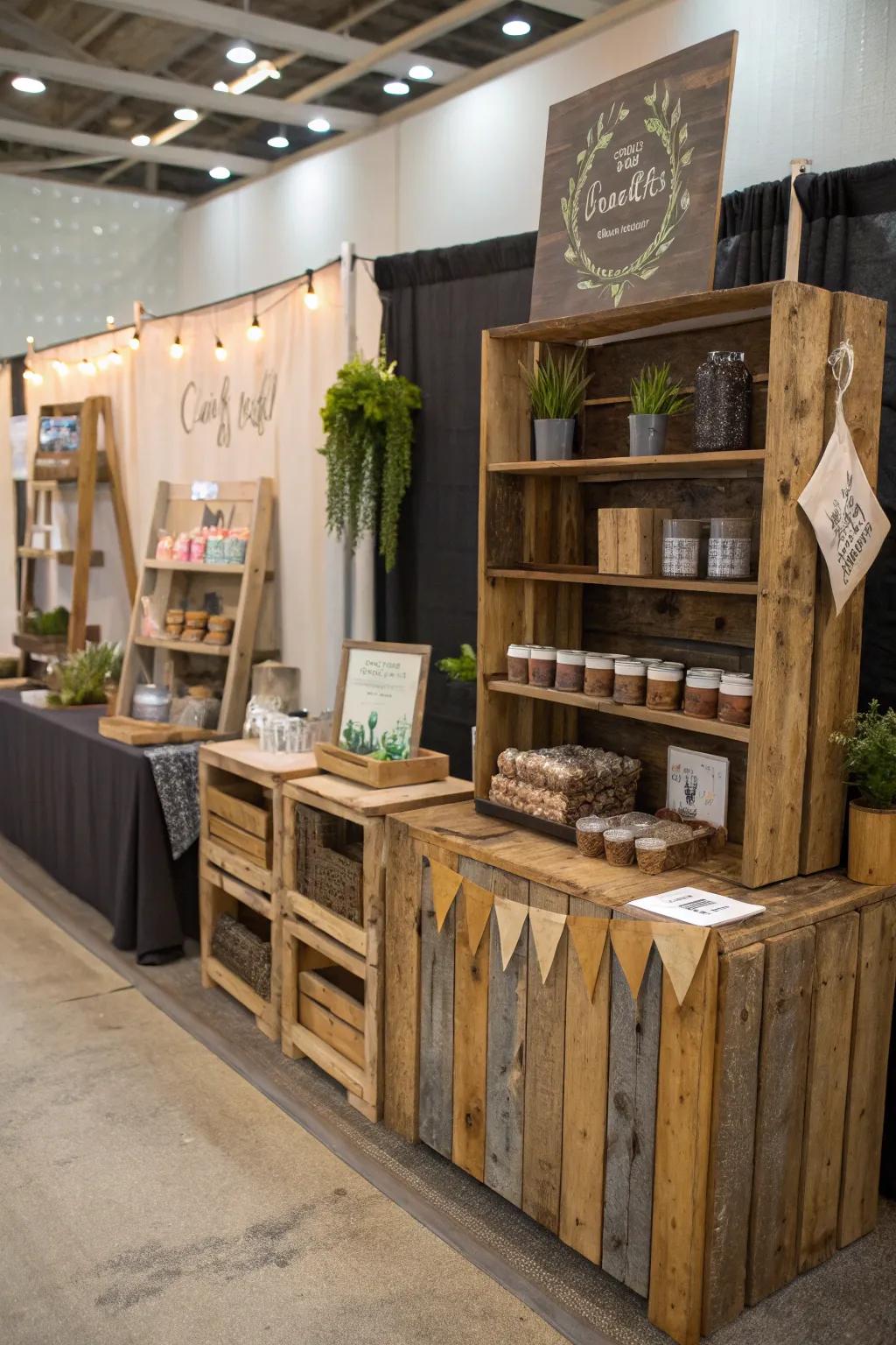 Earth-friendly decorations set your booth apart with sustainable charm.